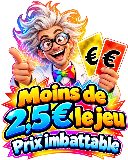 Moins de 2,5 € le jeu, prix imbattable